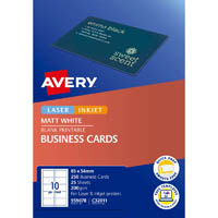 avery 959078 c32011 quick clean business card 200gsm 85 x 54mm matte white pack 250