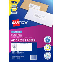 avery 959110 l7163 quick peel address label with sure feed laser 14up white pack 40