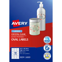 avery 959165 l6024c multi-purpose labels oval clear pack 18