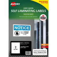 avery 959186 self laminating labels 2up 88 x 114mm pack 5