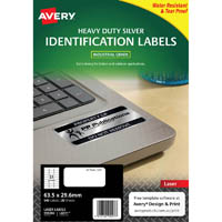 avery 959202 l6011 heavy duty laser labels 27up silver pack 20
