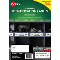 avery 959208 removable heavy-duty labels 99.1 x 42.3mm white pack 20