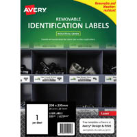 avery 959211 removable heavy-duty labels 210 x 297mm white pack 20