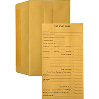 cumberland envelopes 12-3/4 pocket pre-printed pay self seal 85gsm 90 x 165 gold pack 100