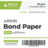 arkin bond paper 80gsm 50m x 610mm 4 rolls