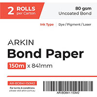 arkin bond paper 80gsm 150m x 841mm 2 rolls