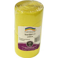 rainbow corrugated scalloped border roll 60mm x 15m yellow