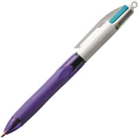 bic 4 colour grip retractable pen medium fashion colours