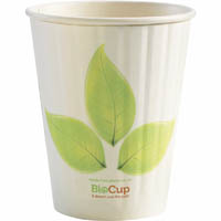 biopak biocup double wall cup 390ml white leaf pack 40