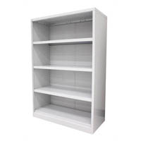 steelco open bookcase 3 shelf 1320 x 900 x 400mm white satin