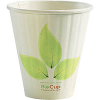 biopak biocup double wall cup 295ml leaf pack 50