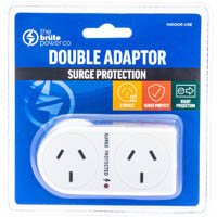 the brute power co double adaptor flat right with surge protection