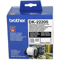 brother dk-22205 continuous paper label roll 62mm x 30.48m white