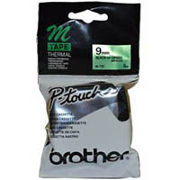 brother m-721 non laminated labelling tape 9mm black on green