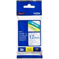 brother tze-133 laminated labelling tape 12mm blue on clear