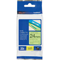 brother tze-c51 laminated labelling tape 24mm black on fluro yellow