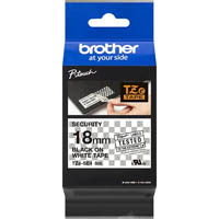 brother tze-se4 security labelling tape 18mm black on white