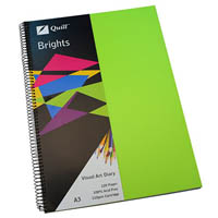 quill visual art diary 110gsm 120 page a3 pp lime green