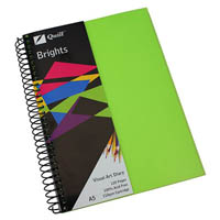 quill visual art diary 110gsm 120 page a5 pp lime green