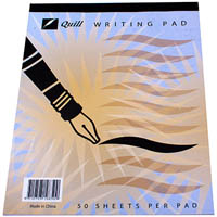 quill ruled writing pad 50 leaf 250 x 200mm white