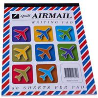 quill ruled airmail writing pad 50 leaf 185 x 150mm white