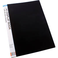 bantex display book non-refillable spine insert 20 pocket a3 black