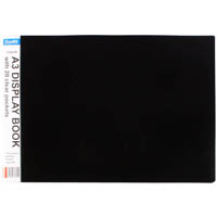 bantex display book non-refillable landscape spine insert 20 pocket a3 black