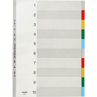 bantex pp index divider 1-10 tab portrait a3 coloured