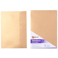 quill c6 metallique envelopes plainface strip seal 80gsm 114 x 162mm autumn gold pack 10