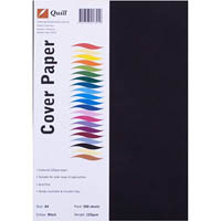 quill cover paper 125gsm a4 black pack 500