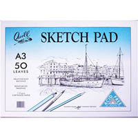 quill premium sketch pad 110gsm 50 leaf a3 white