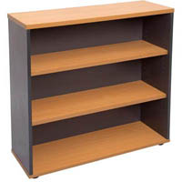 rapid worker bookcase 3 shelf 900 x 315 x 900mm beech/ironstone