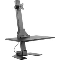 ergovida single monitor electric vertical bar desktop sit-stand workstation black