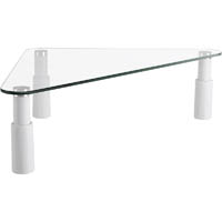ergovida tempered glass monitor riser triangular 580 x 210 x 130mm white