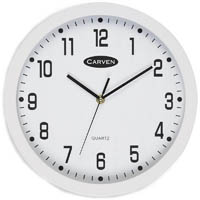 carven wall clock 300mm white frame