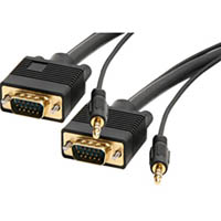 comsol vga and audio cable 15 pin male to male and 3.5mm audio plug 5m black