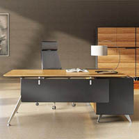 novara executive desk left hand return 2150 x 1850 x 750mm zebrano timber veneer