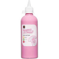 educational colours fabric and craft paint 500ml pink