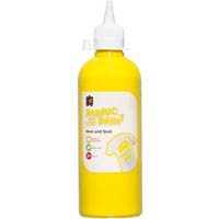 educational colours fabric and craft paint 500ml yellow