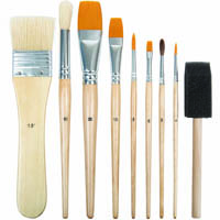 zart art & craft brush set assorted pack 9