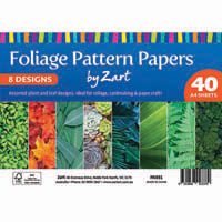 zart pattern papers foliage a4 pack 40