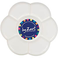 zart paint palette daisy plastic 6-well white