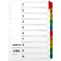 initiative index dividers a4 1-10 tab white with mylar tabs