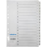 initiative index dividers a4 a-z tab white