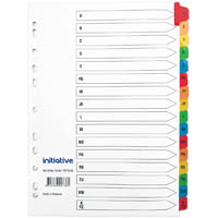 initiative index dividers a4 a-z tab coloured