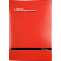 collins a24 series account book journal feint ruled stapled 24 leaf a4 red
