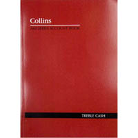 collins a60 series account book 3 money column treble cash 60 leaf a4 red