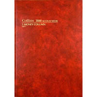 collins 3880 series account book 5 money column 84 leaf a4 red
