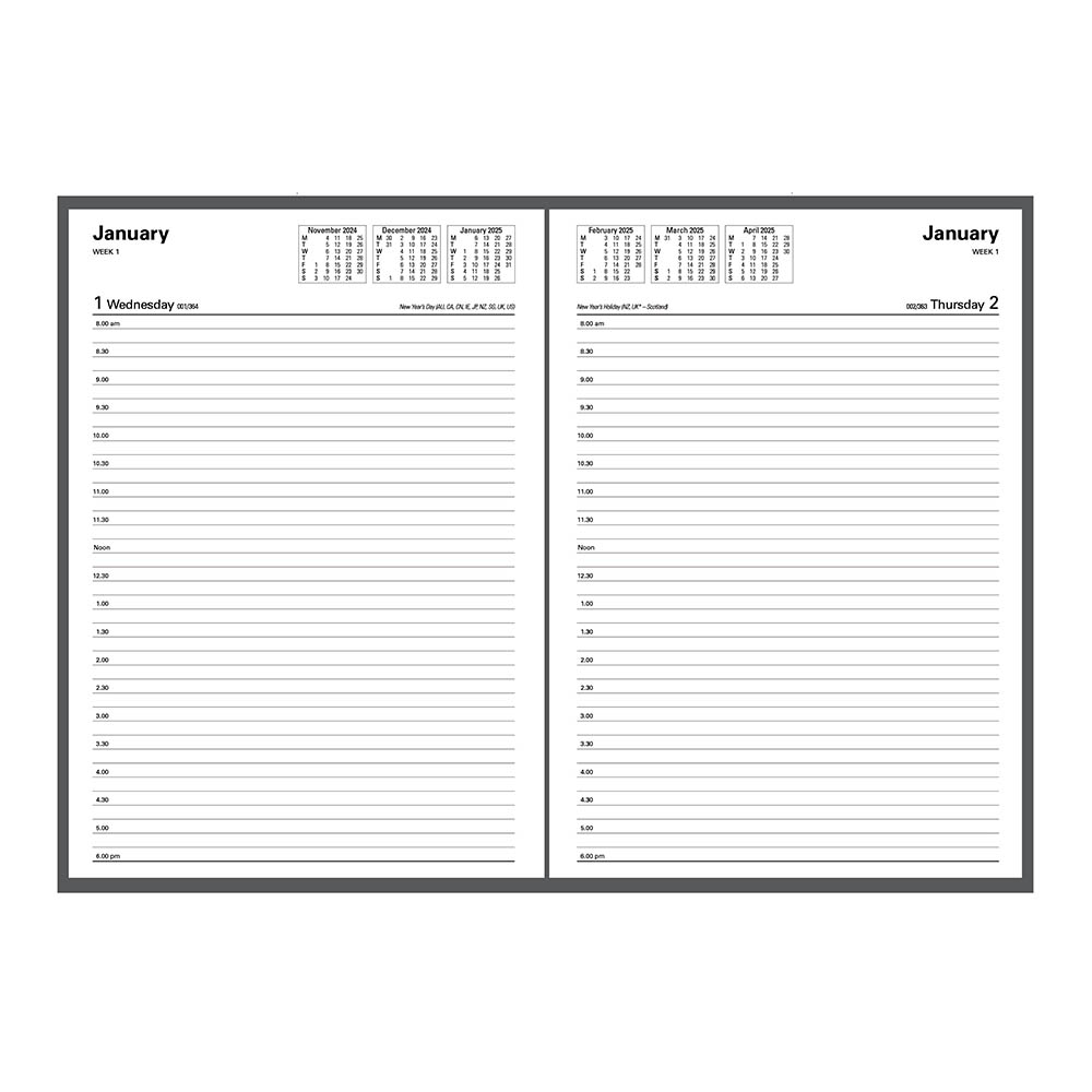 DEBDEN KYOTO 3001.P99 DAY TO PAGE A4 BLACK |  | 7001485i