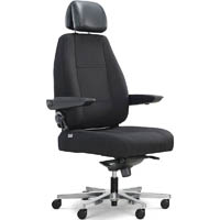 dal controlmaster heavy duty chair adjustable arms and headrest black fabric